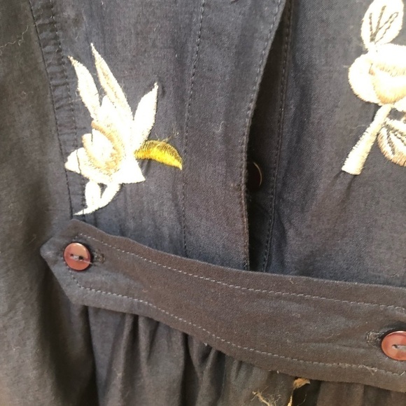 𝅺FRENCH connection blue embroidered floral dress bathing suit cover size 8‎ - Picture 12 of 15